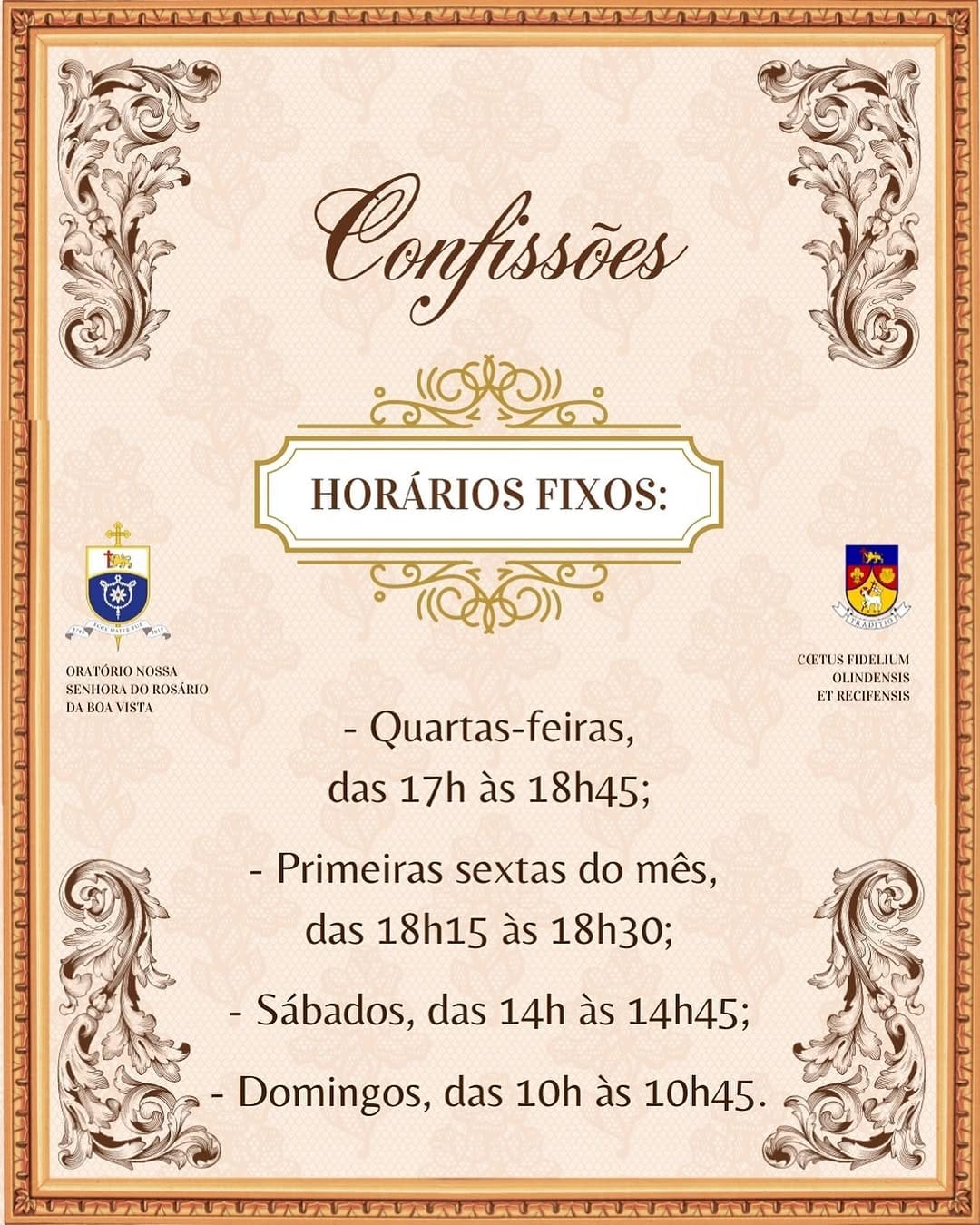 Post 9 by Missa Tridentina no Recife on Instagram (image)
