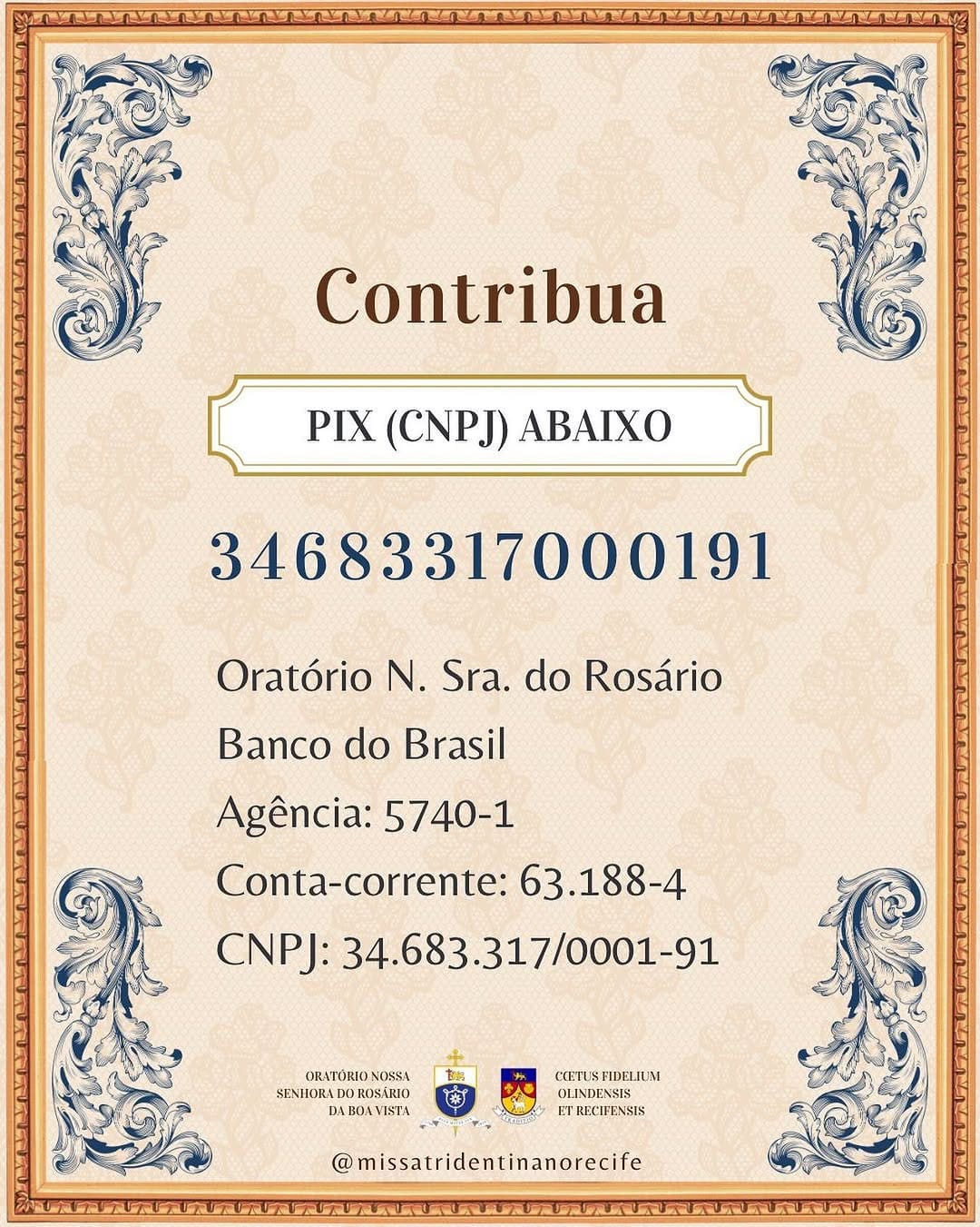 Post 10 by Missa Tridentina no Recife on Instagram (image)
