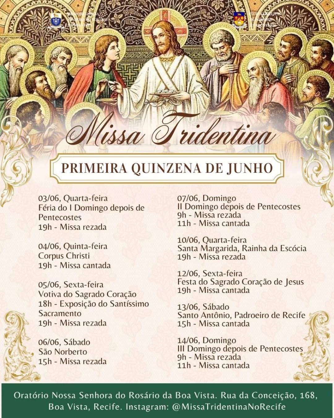 Post 7 by Missa Tridentina no Recife on Instagram (image)