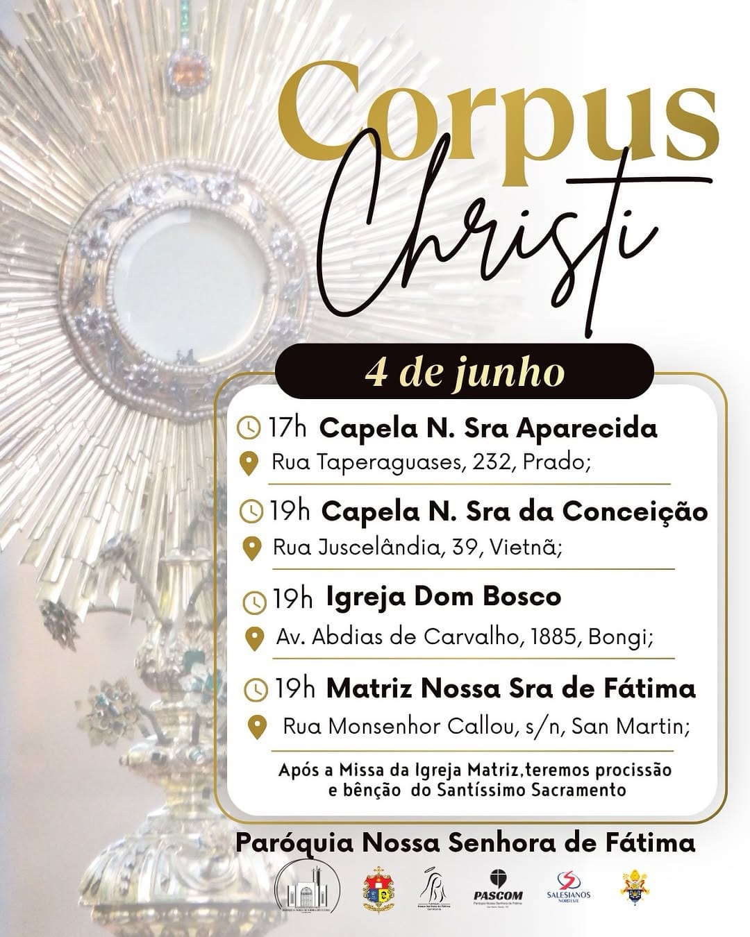 Post 6 by Paróquia N. Sra. de Fátima San Martin on Instagram (image)