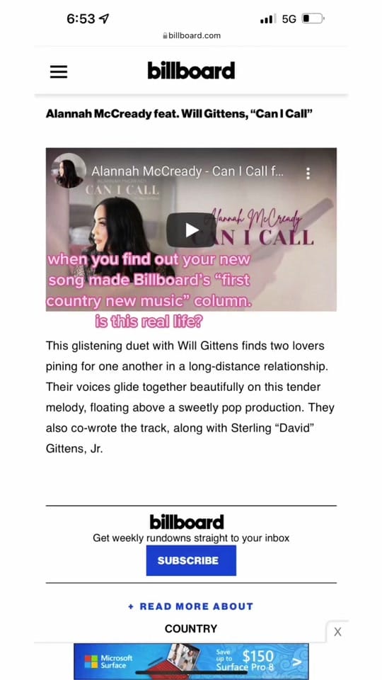Post 10 by Alannah McCready Music on TikTok (video)
