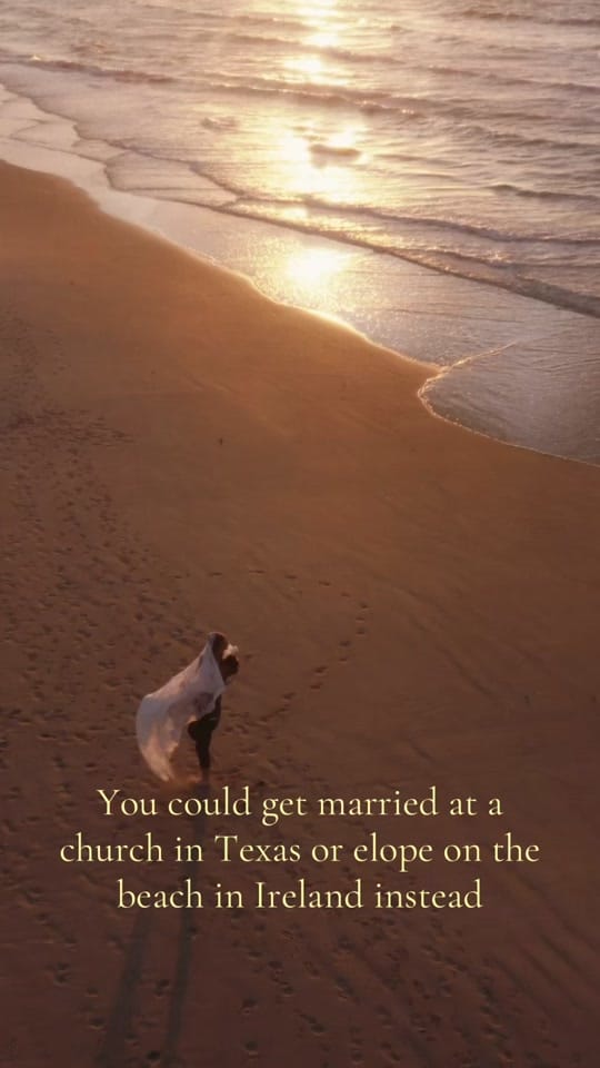 Post 3 by Ireland Elopement Photographer on TikTok (video)