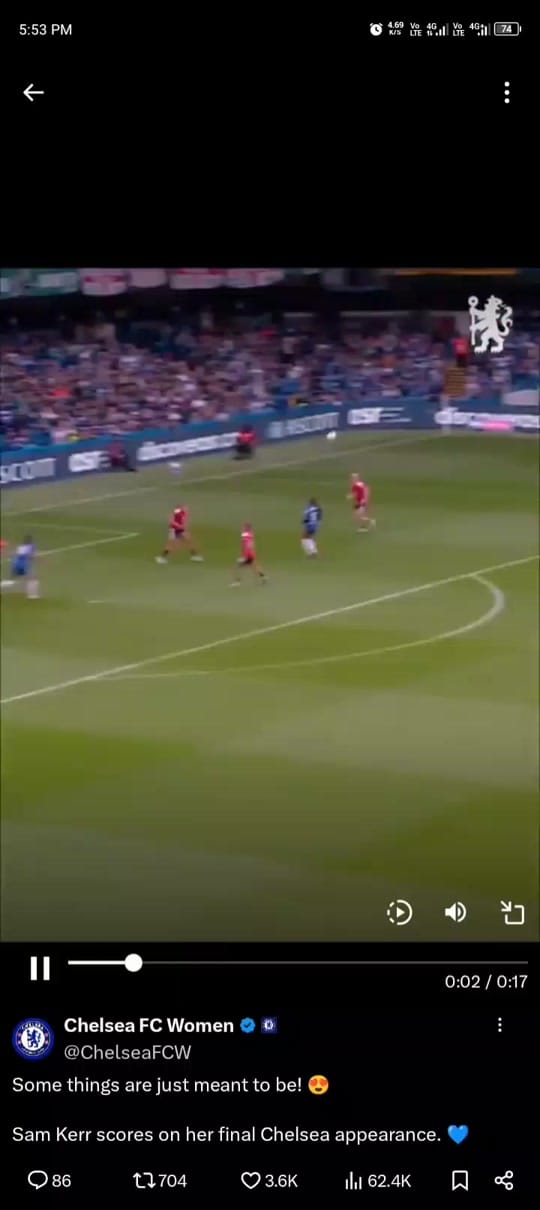 Post 3 by Chelsea FC Women live on TikTok (video)