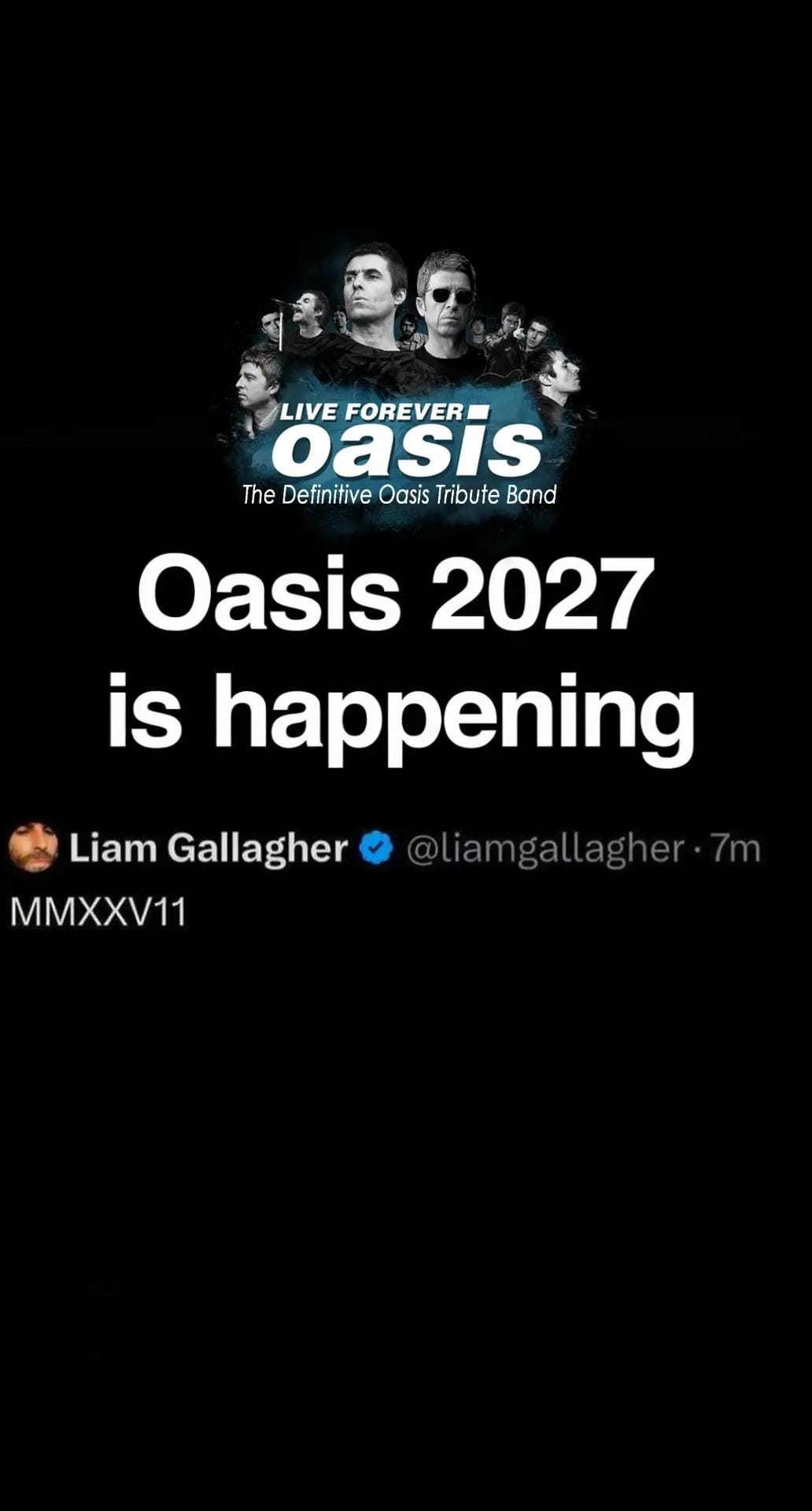Post 4 by Live Forever Oasis Tribute on TikTok (video)