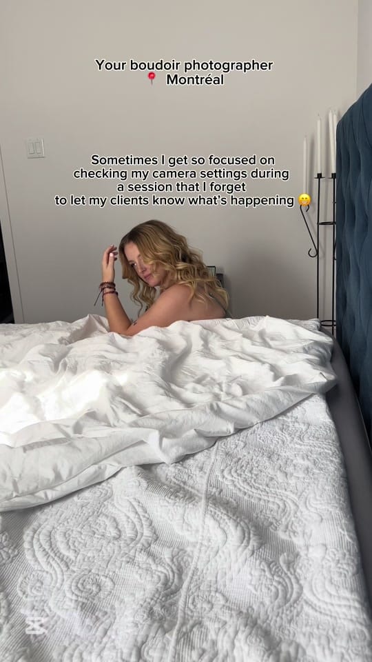 Post 3 by Montreal boudoir photographer on TikTok (video)