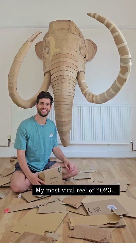 Post 10 by Josh Gluckstein- Cardboard Art on TikTok (video)