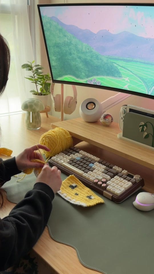 Post 2 by desk setup | cozy gaming 🌱 on TikTok (video)