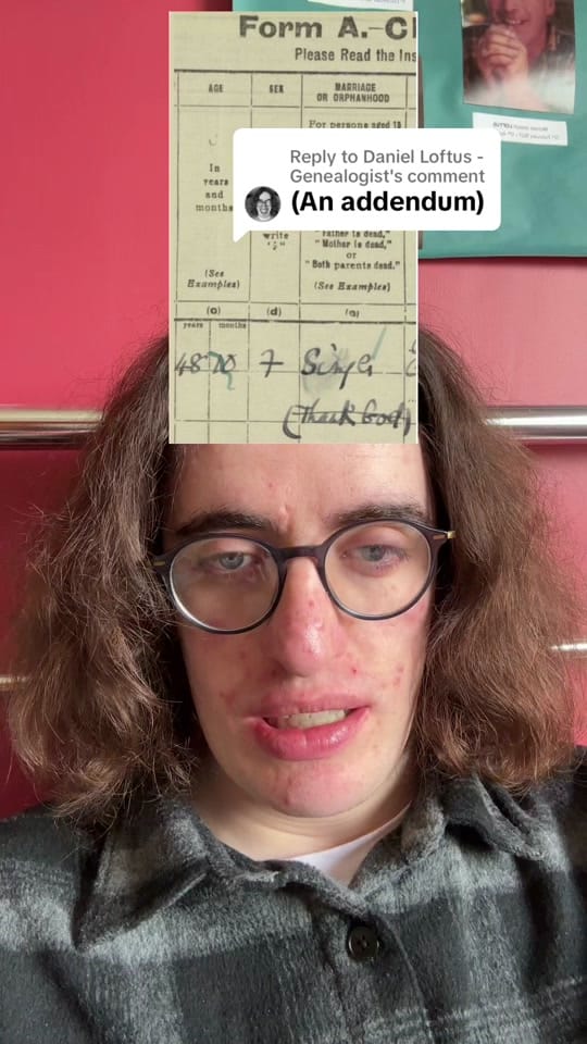 Post 9 by Daniel Loftus - Genealogist on TikTok (video)