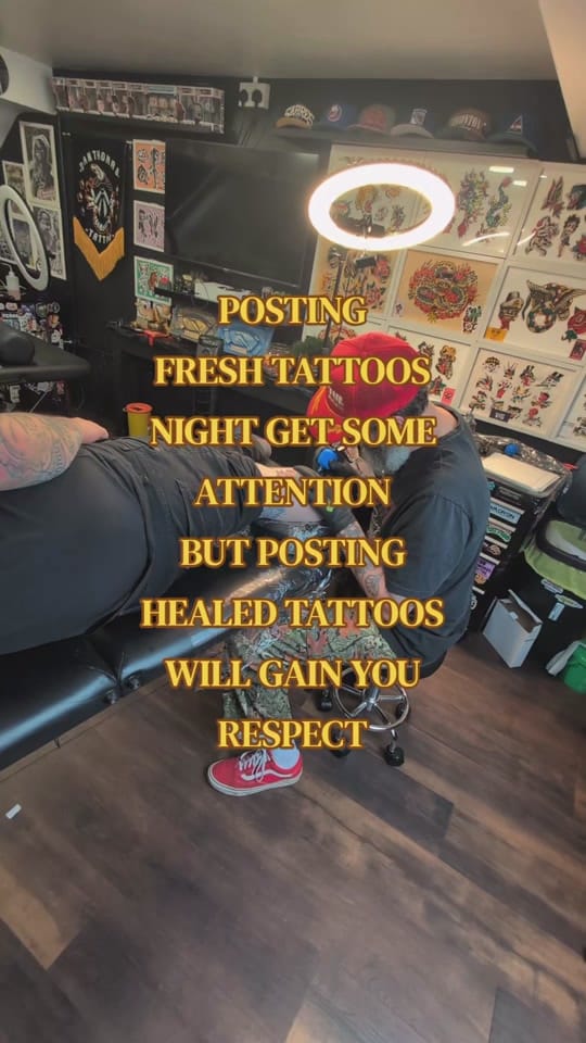 Post 7 by Liam | Traditional tattoos on TikTok (video)
