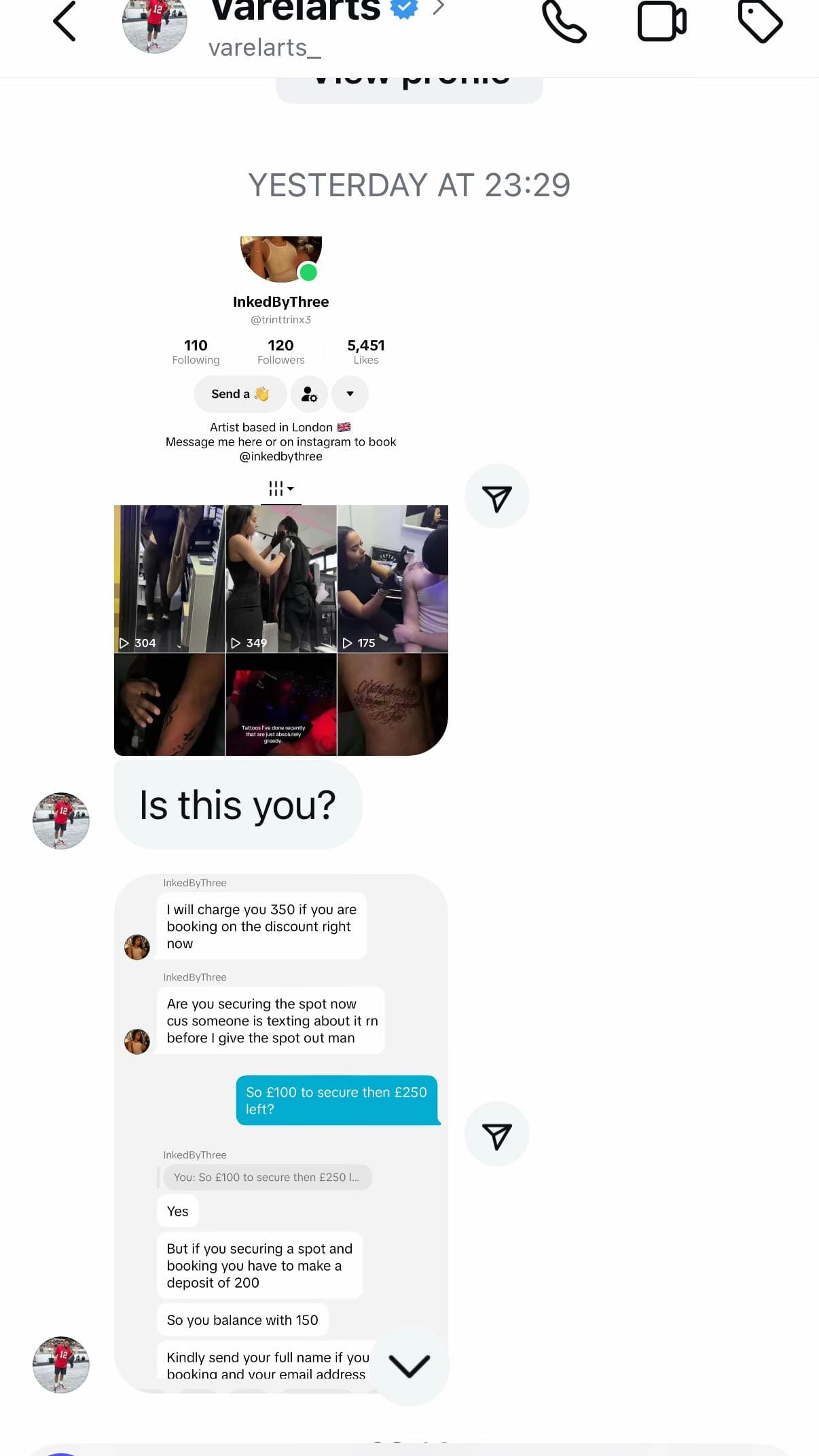 Post 9 by @InkedByThree on TikTok (video)