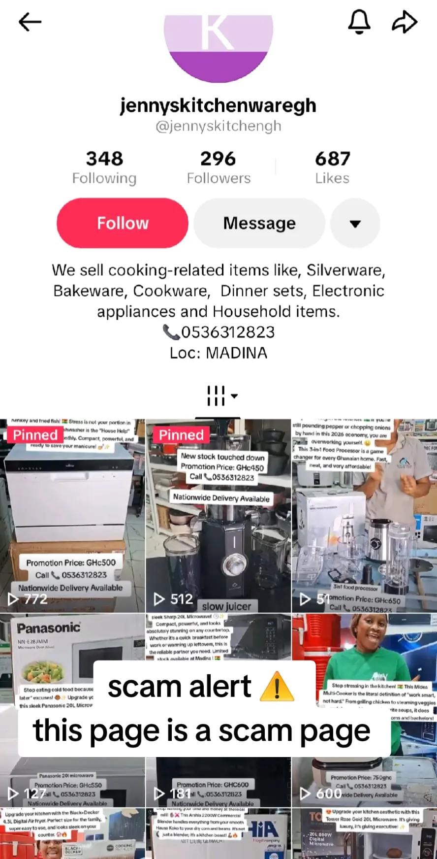 Post 8 by Jenny's Kitchenware Gh on TikTok (video)