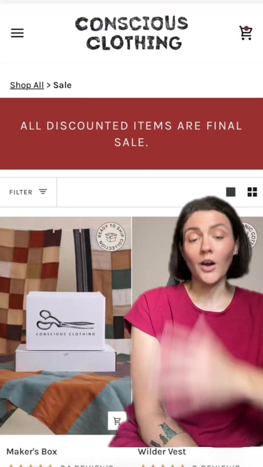 Post 3 by Conscious Clothing on TikTok (video)