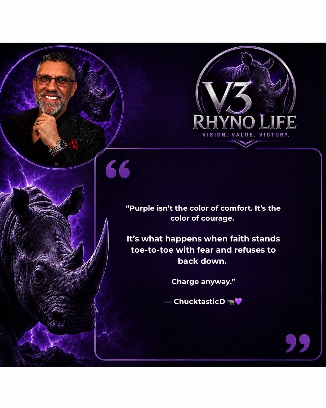 Post 1 by V3 Rhyno Life- ChucktasticD 🦏 on TikTok (video)