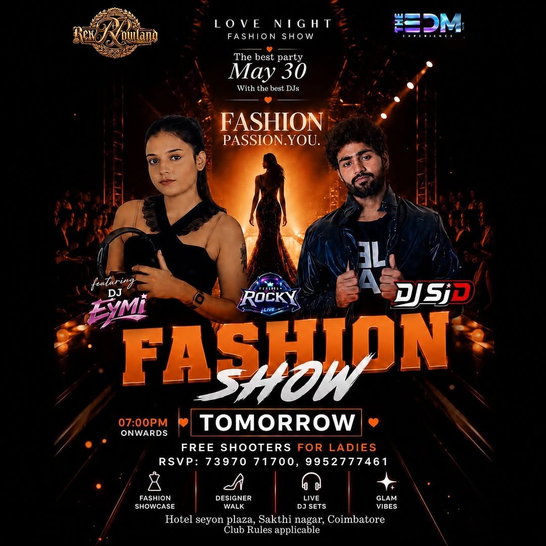 Post 2 by Edm Club | Coimbatore | Bar | Night Club | Restaurant | Events on Instagram (image)