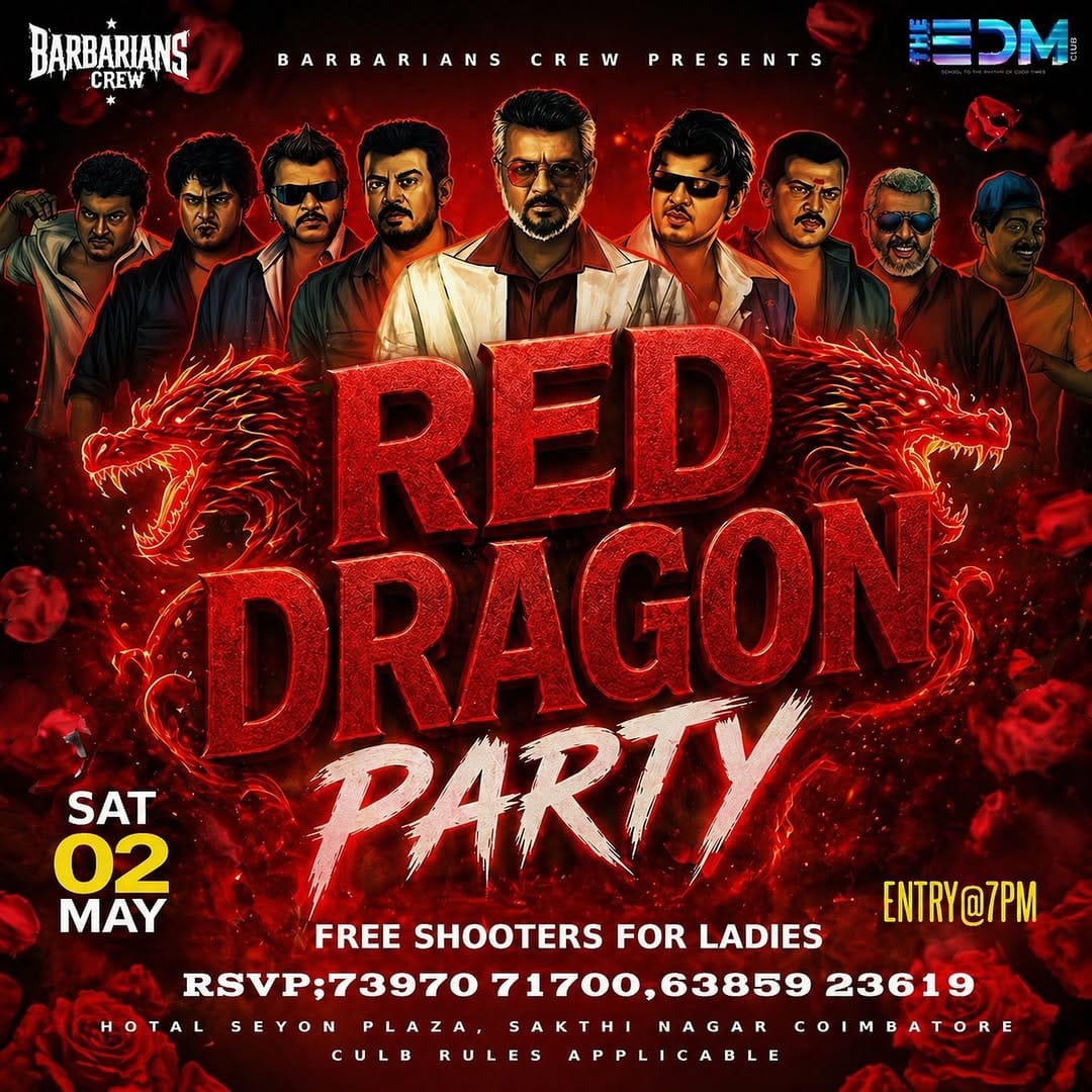 Post 10 by Edm Club | Coimbatore | Bar | Night Club | Restaurant | Events on Instagram (image)