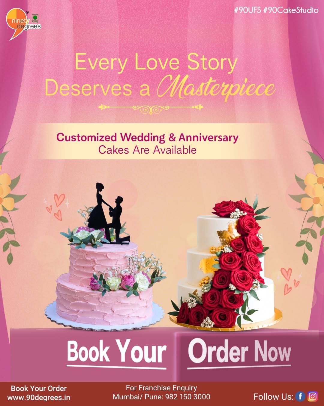 Post 10 by 90 Degrees - The Cake Studio on Instagram (image)