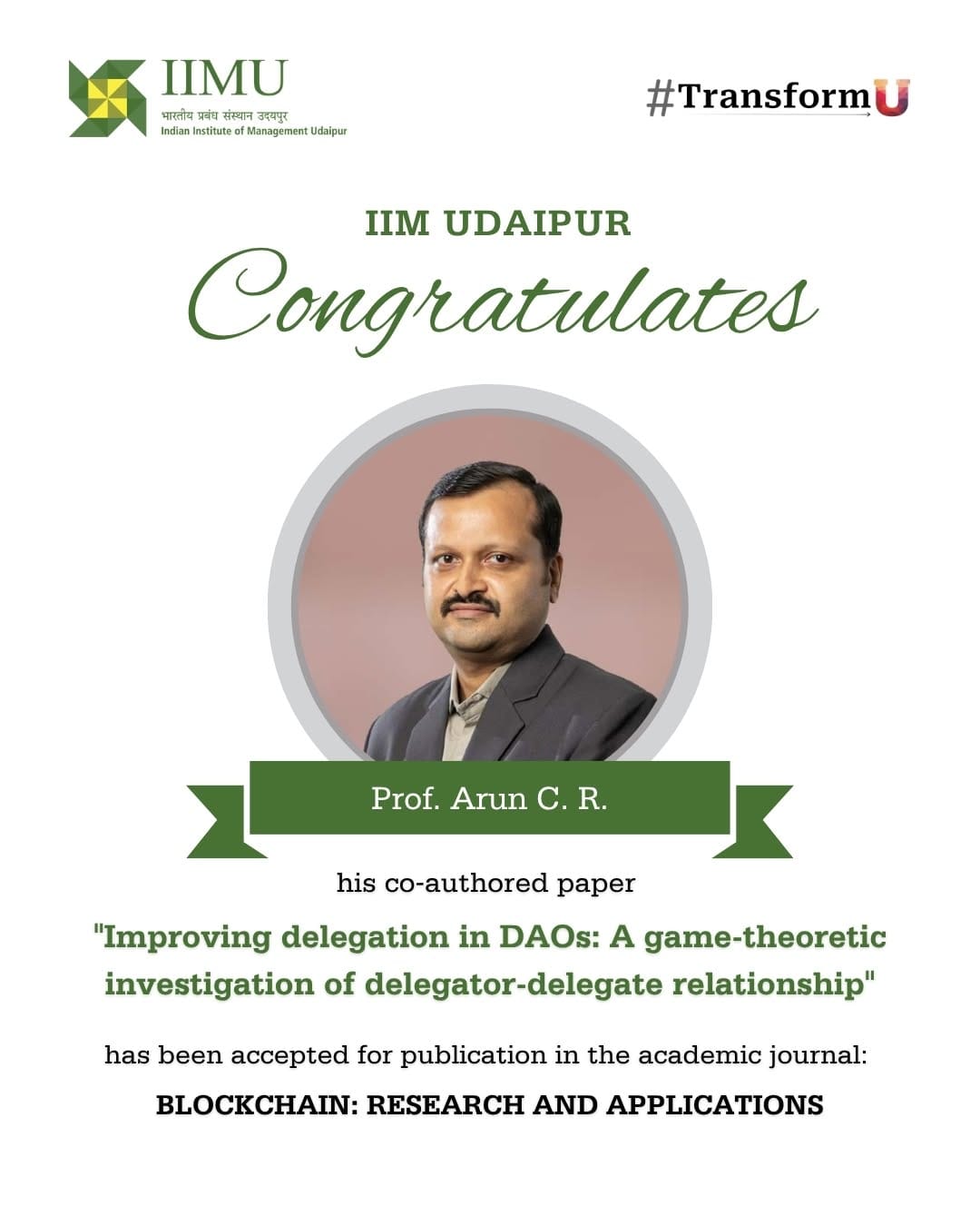 Post 1 by IIM Udaipur on Instagram (image)