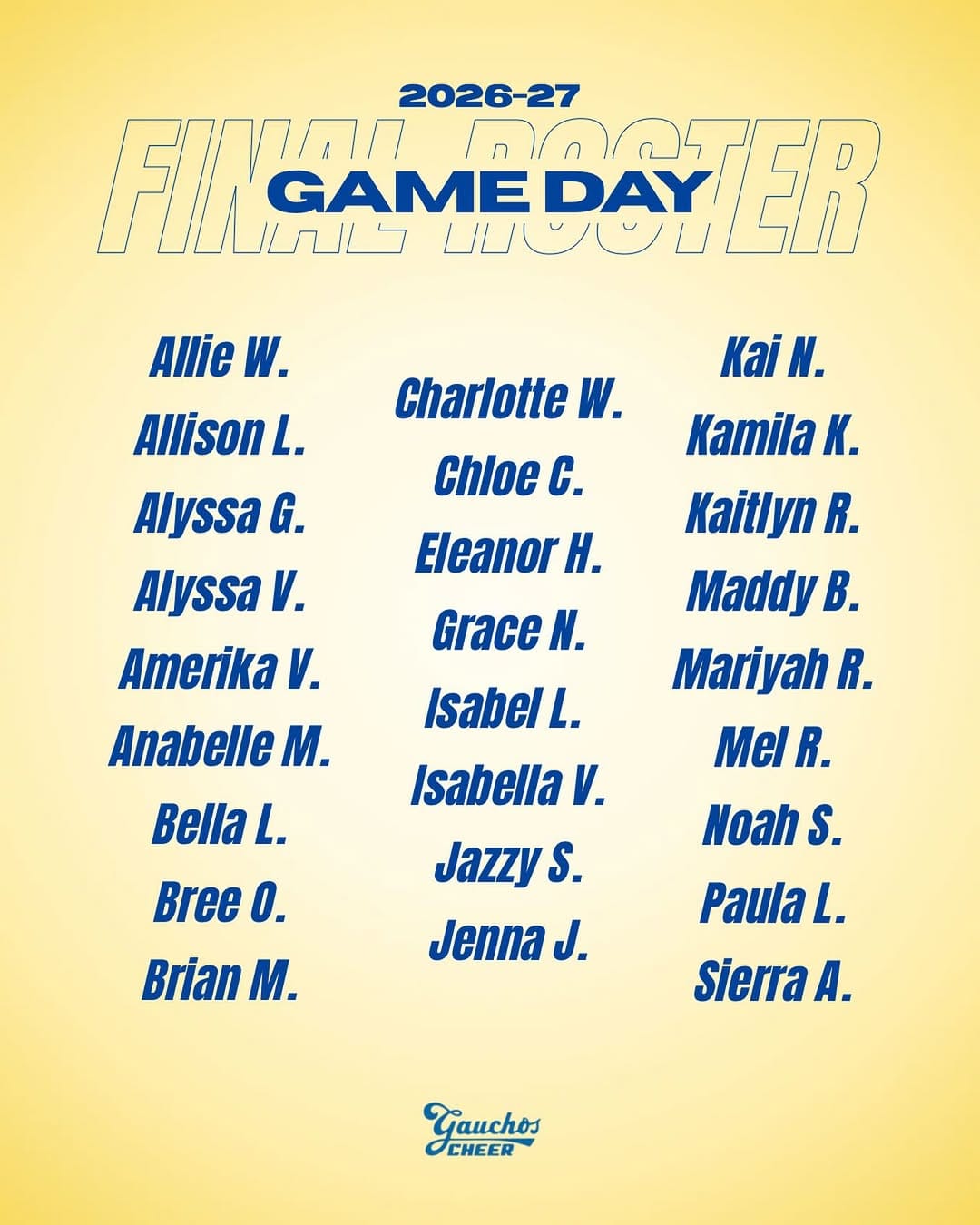 Post 5 by UC Santa Barbara Cheerleading on Instagram (image)