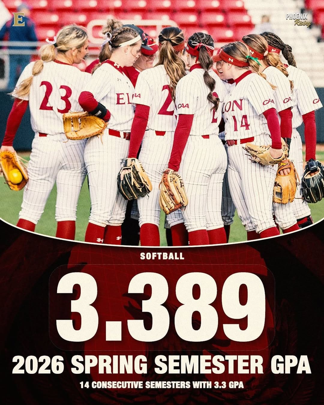 Post 2 by Elon University Softball on Instagram (image)