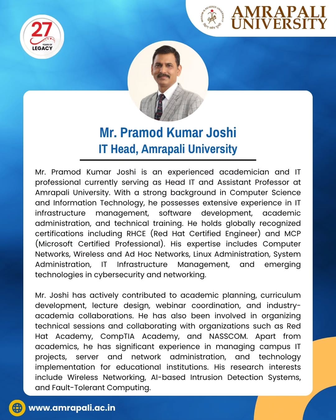 Post 6 by Amrapali University Haldwani on Instagram (image)