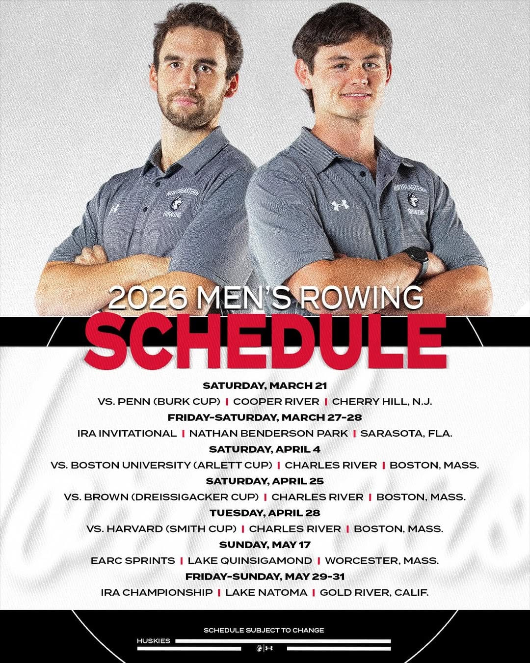 Post 10 by Northeastern U. Men's Rowing on Instagram (image)
