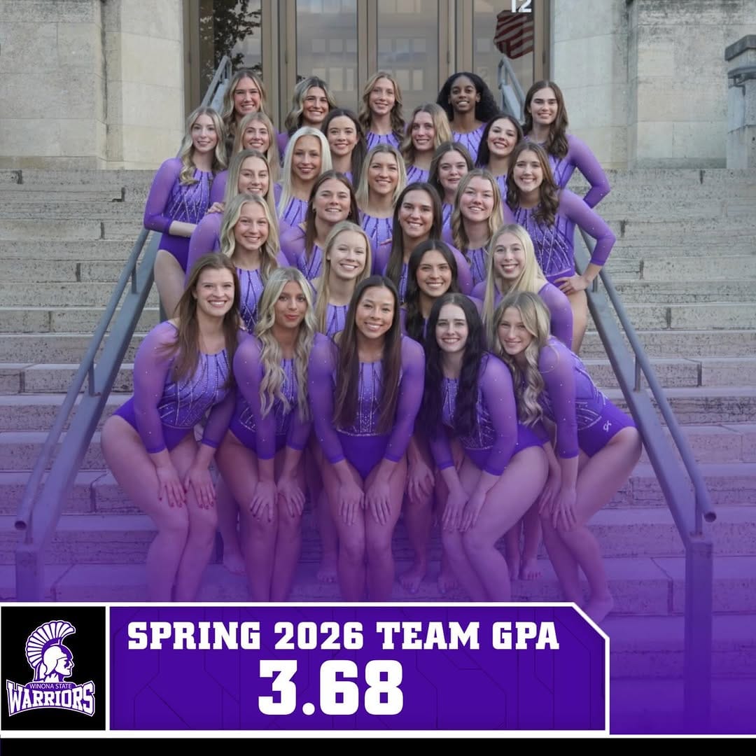 Post 4 by Winona State Gymnastics on Instagram (carousel)