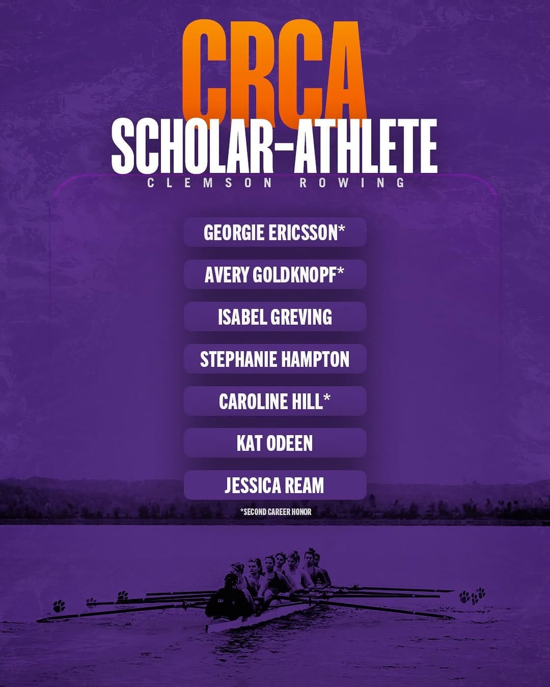 Post 5 by Clemson Rowing on Instagram (image)