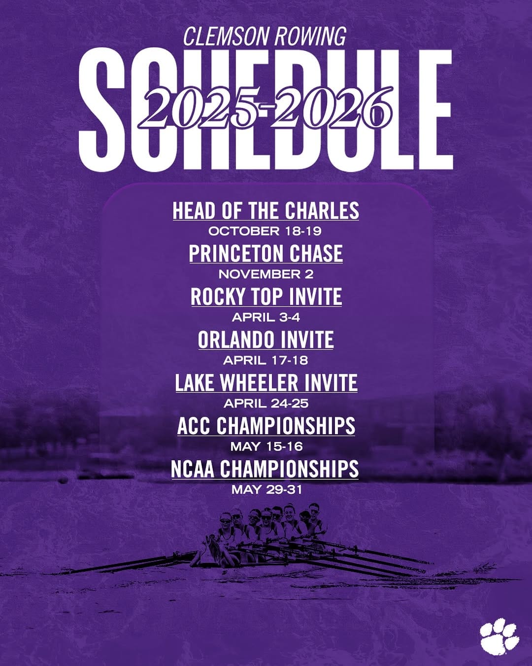 Post 9 by Clemson Rowing on Instagram (image)