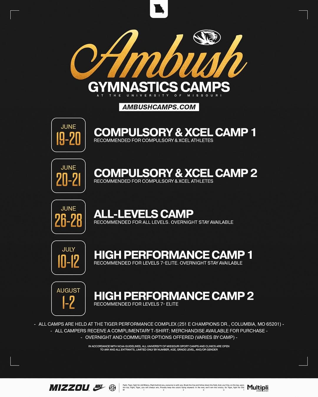 Post 10 by Missouri Gymnastics on Instagram (image)
