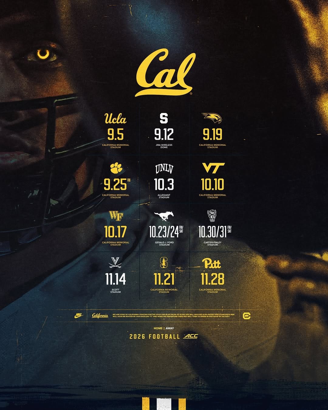 Post 9 by Cal Football on Instagram (image)