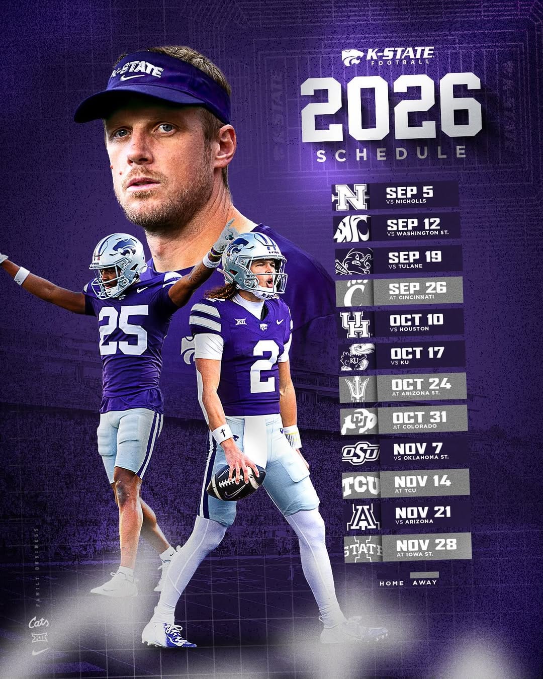 Post 10 by K-State Football on Instagram (image)