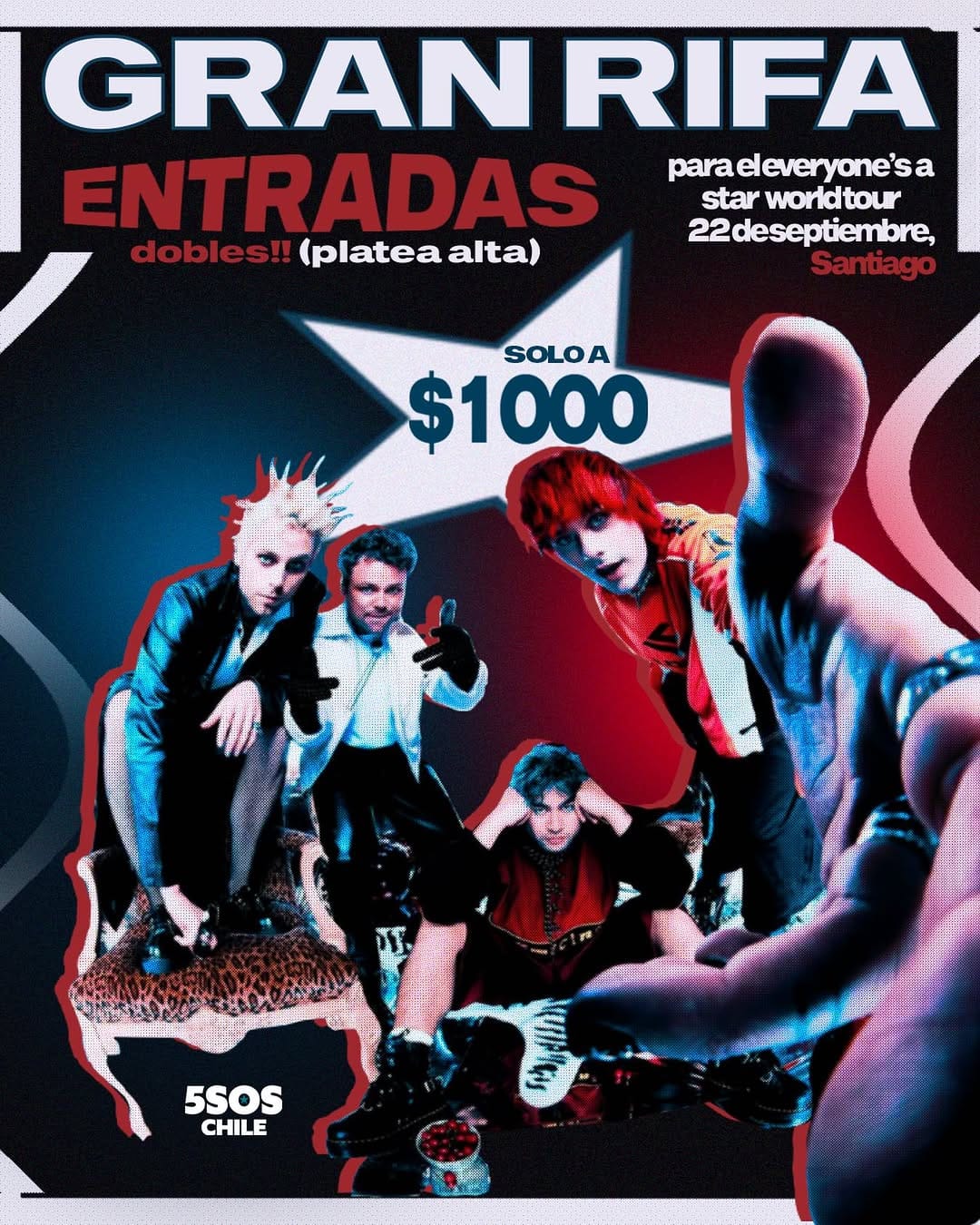 Post 6 by 5 Seconds of Summer Chile on Instagram (image)