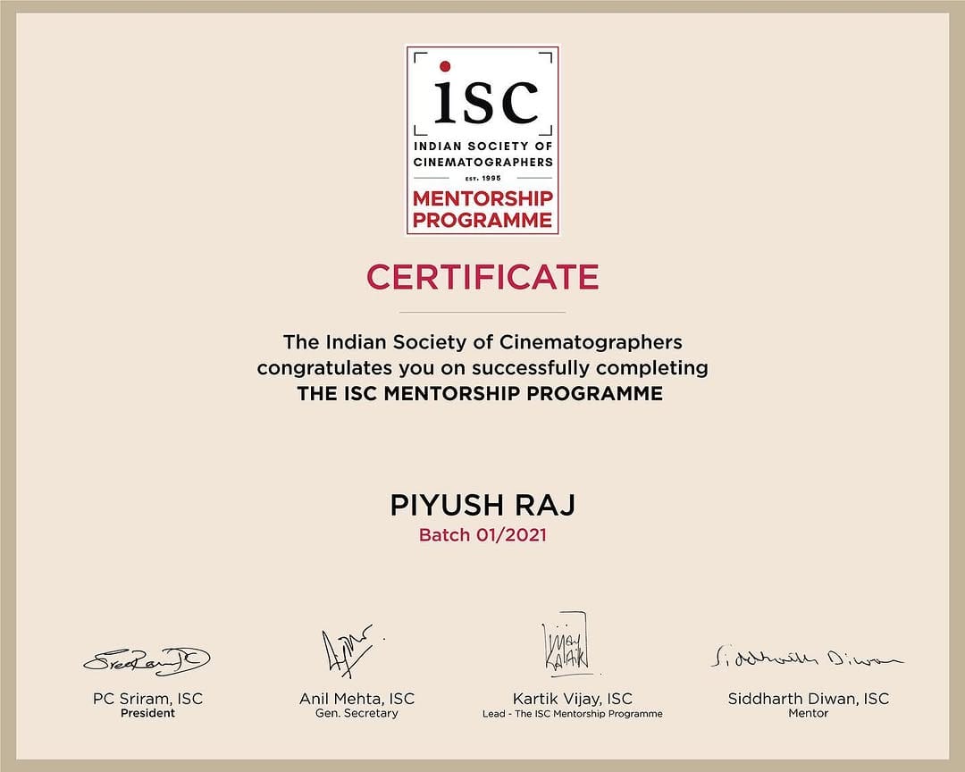 Post 10 by Piyush Raj | Cinematographer on Instagram (image)
