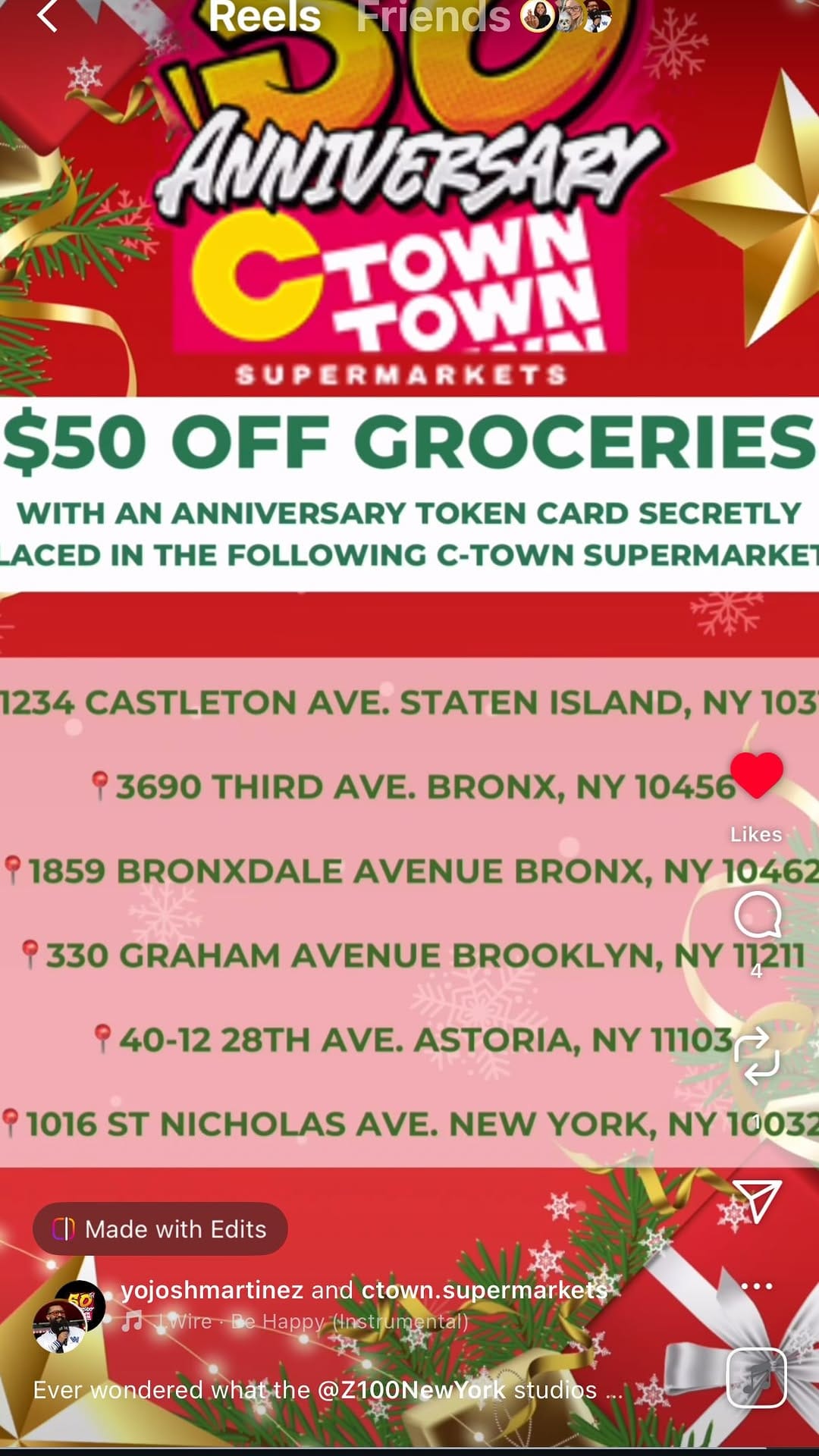 Post 6 by CTown Supermarkets on Instagram (video)