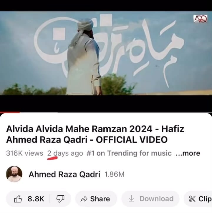 Post 9 by Hafiz Ahmed Raza Qadri on Instagram (video)