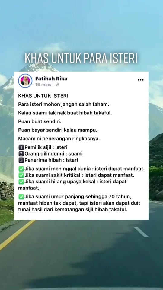 Post 9 by Fatihah Rika Takaful Advisor on TikTok (video)