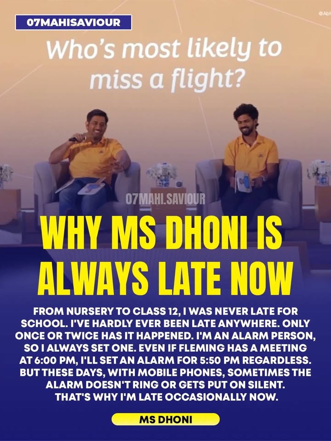 Post 2 by MS Dhoni Fanpage | MS Dhoni | CSK on Instagram (image)