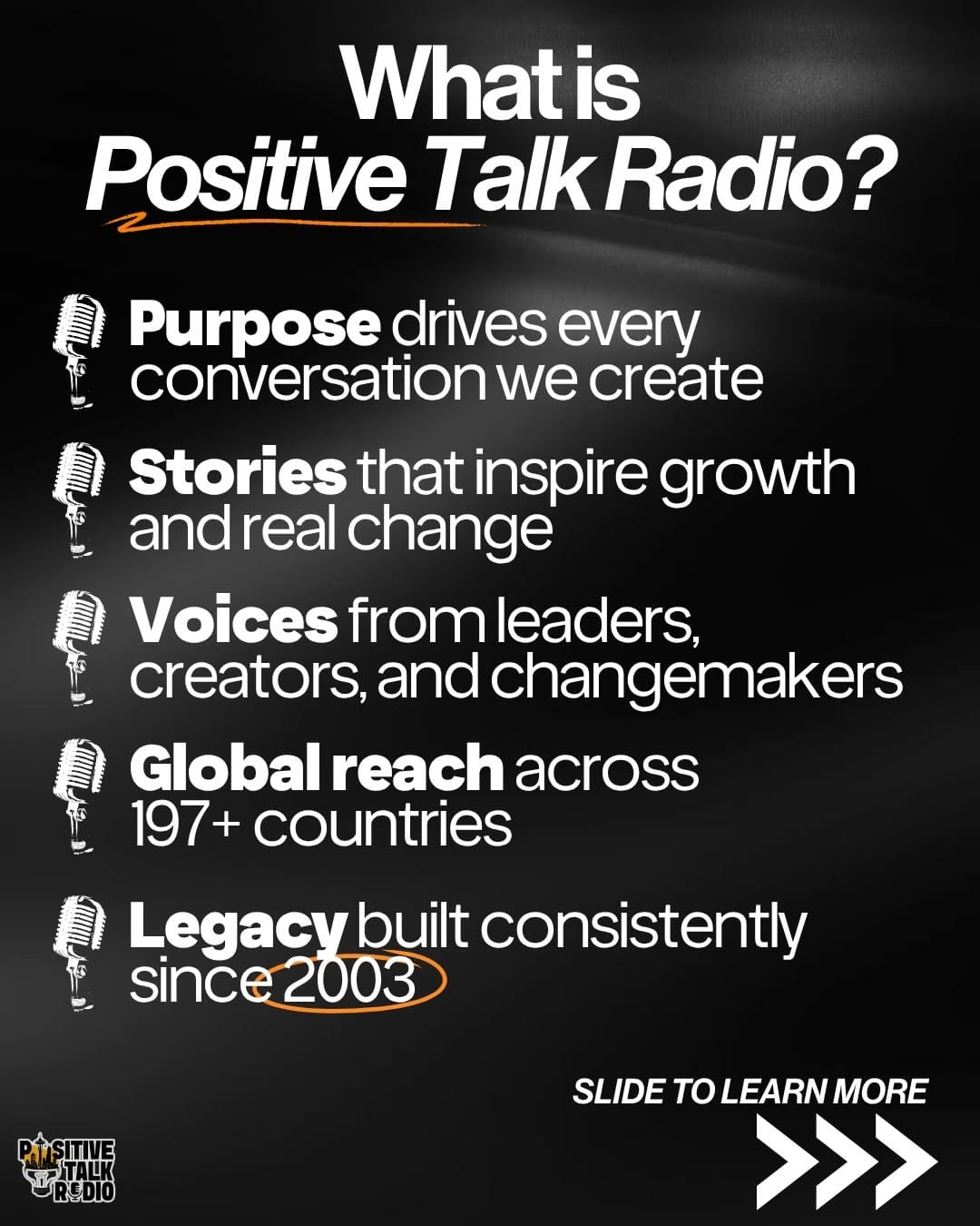 Post 8 by Positive Talk Radio on Instagram (carousel)