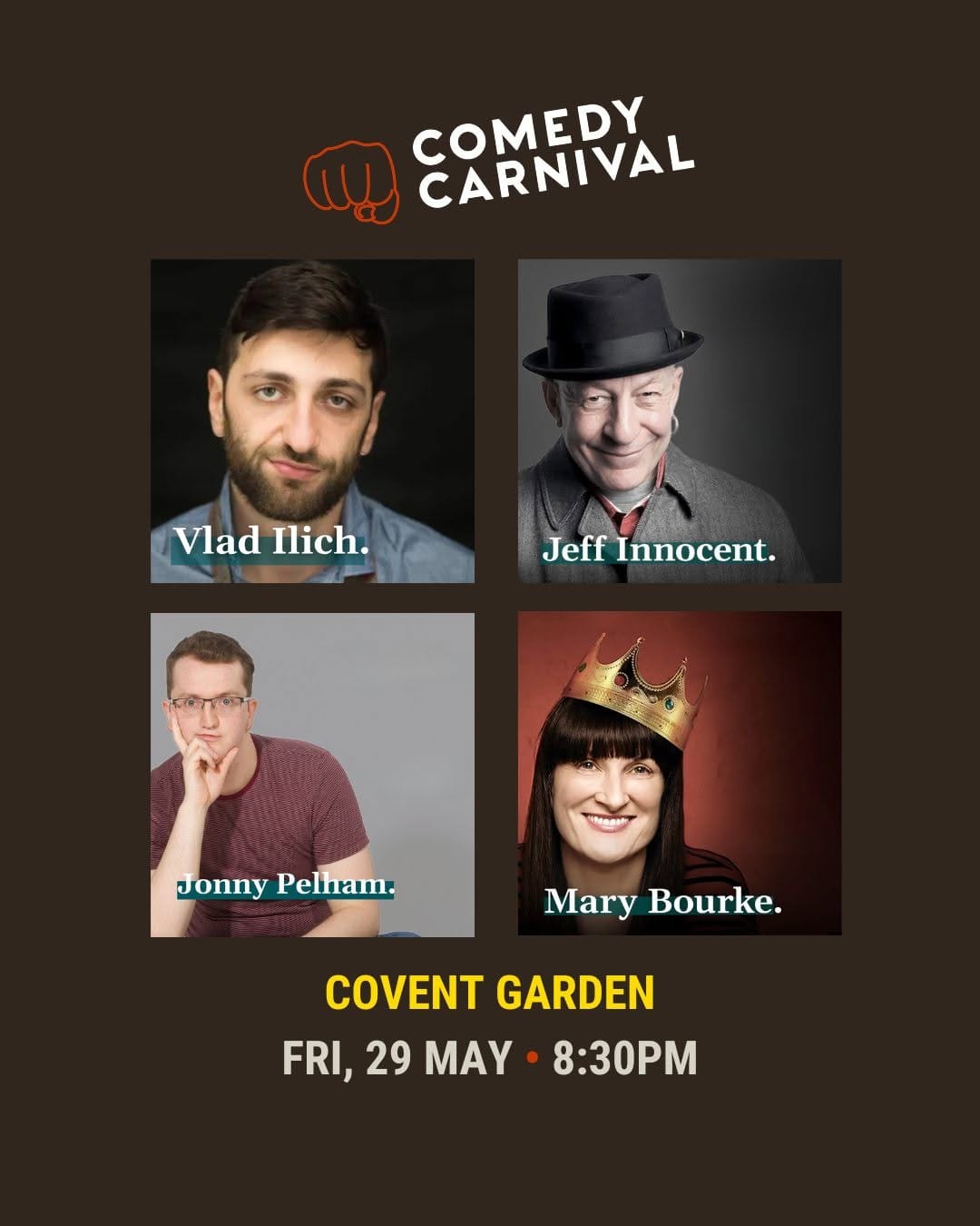 Post 8 by Comedy Carnival on Instagram (image)