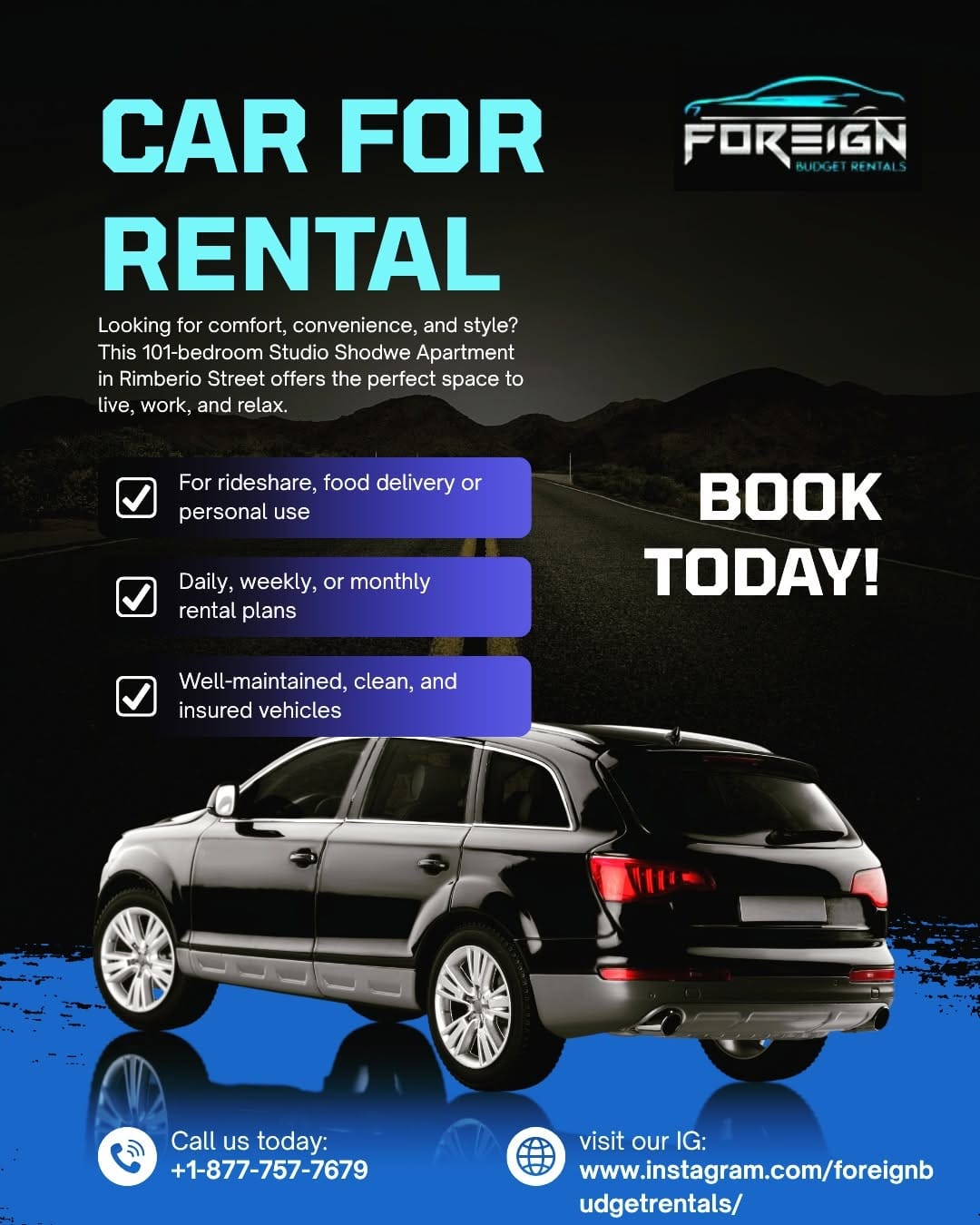 Post 4 by Foreign Budget Rentals LLC on Instagram (image)