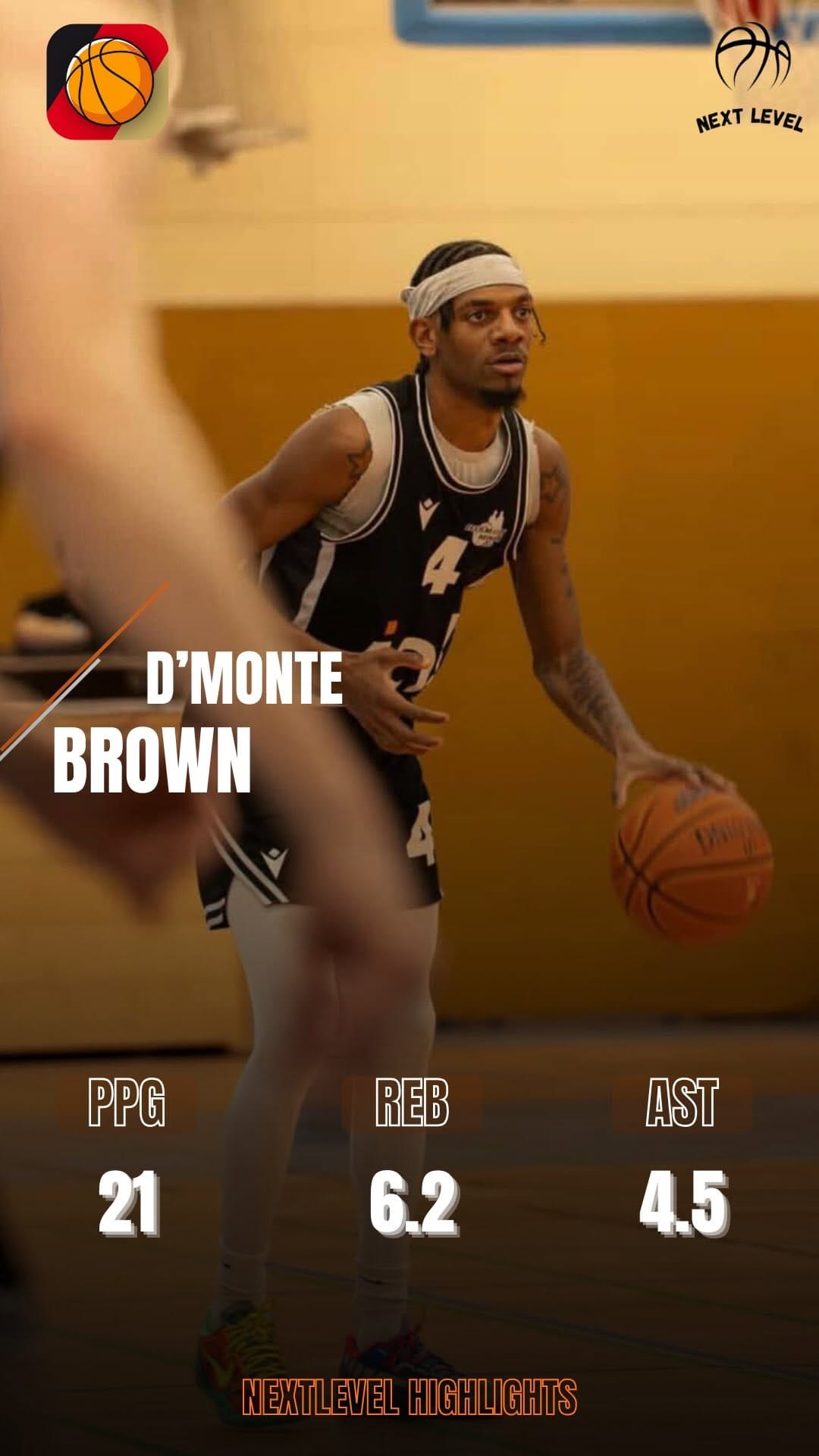 Post 3 by Dmonte Brown |  Overseas basketball player on Instagram (video)