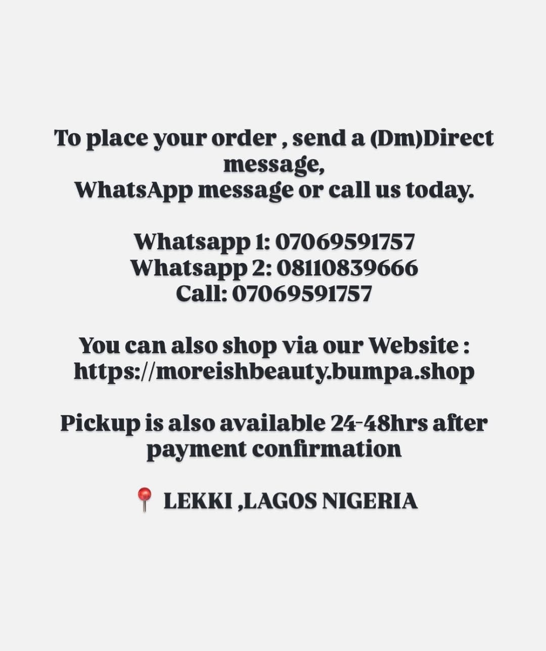 Post 10 by MoreishBeauty | Makeup & Skincare Store Lagos on Instagram (image)