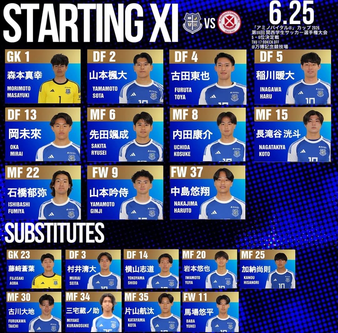 Post 3 by 関西学院大学 体育会サッカー部 on Instagram (image)
