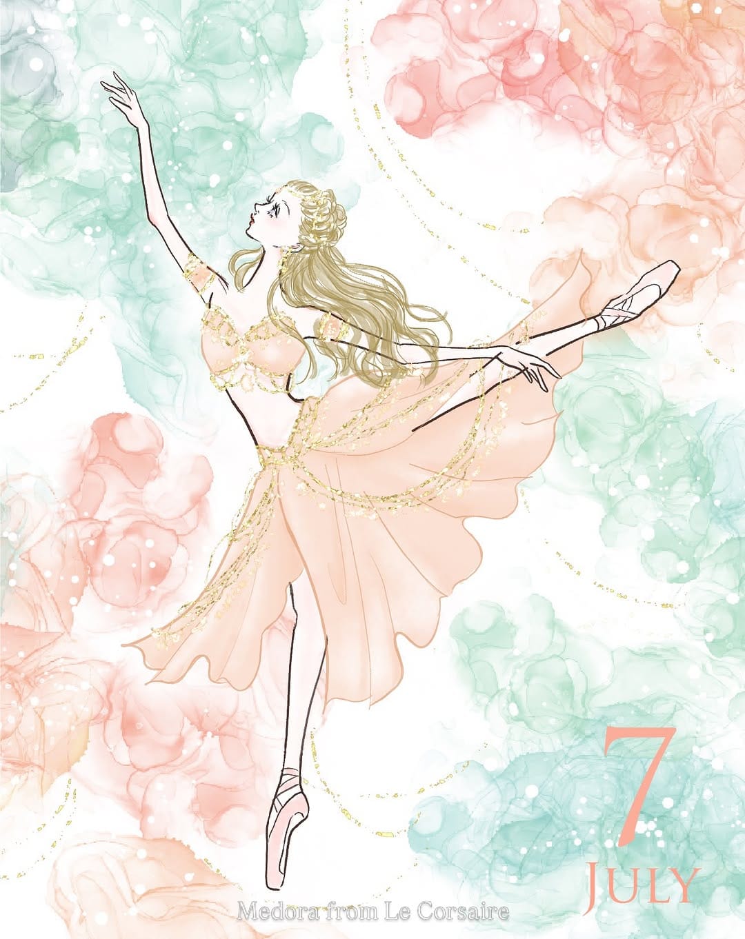 Post 1 by natsuriiina🩰バレエイラストレーター/Ballet Artist on Instagram (carousel)