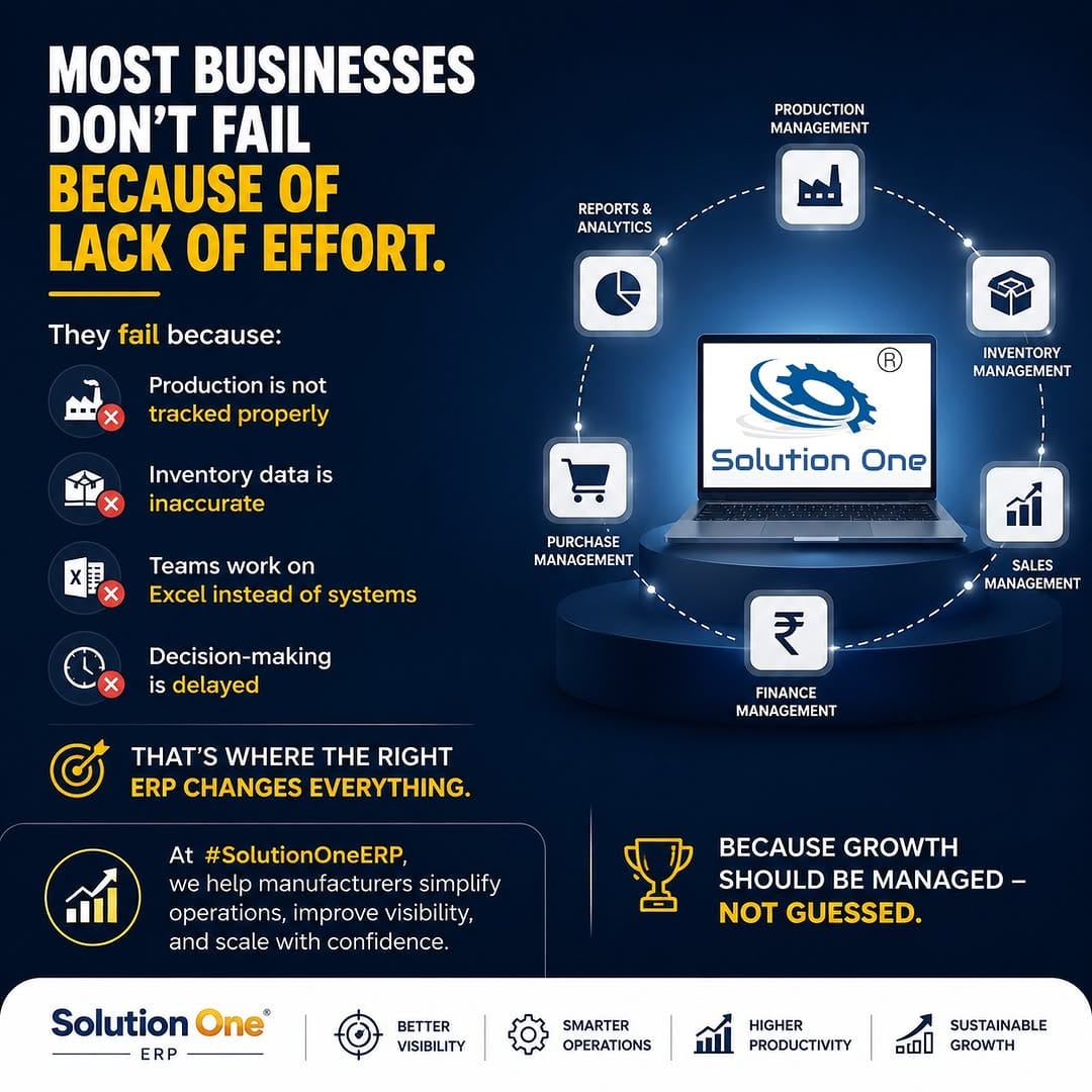 Post 4 by SolutionOne ERP Pvt. Ltd. on Instagram (image)