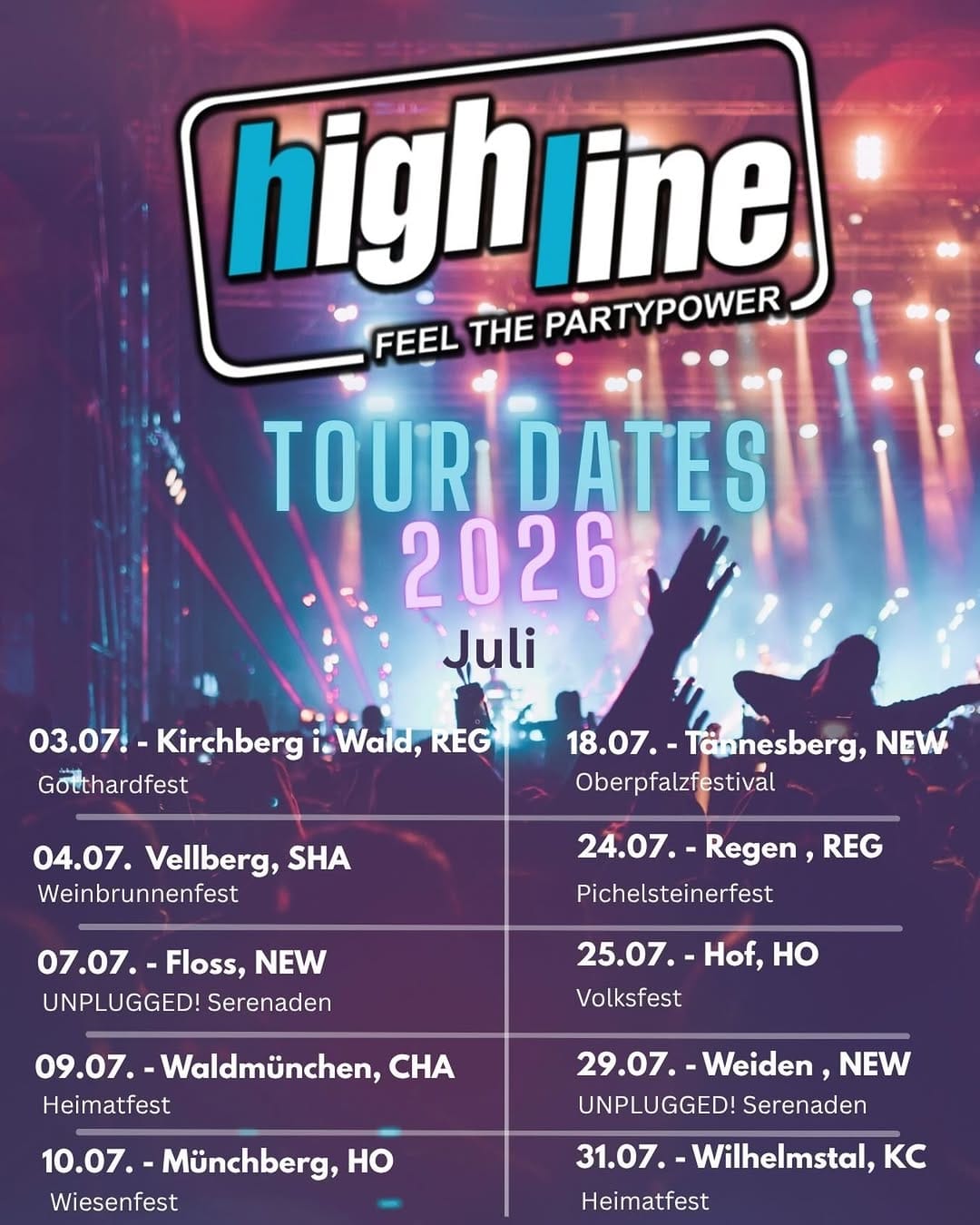 Post 2 by Partyband Highline on Instagram (image)