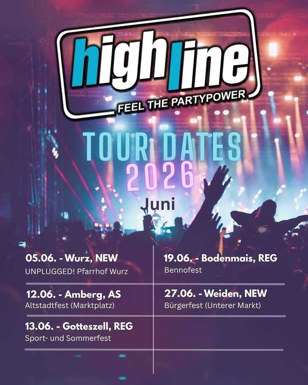Post 5 by Partyband Highline on Instagram (image)
