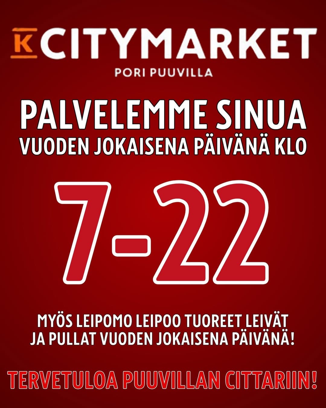 Post 10 by K-Citymarket Pori Puuvilla on Instagram (image)