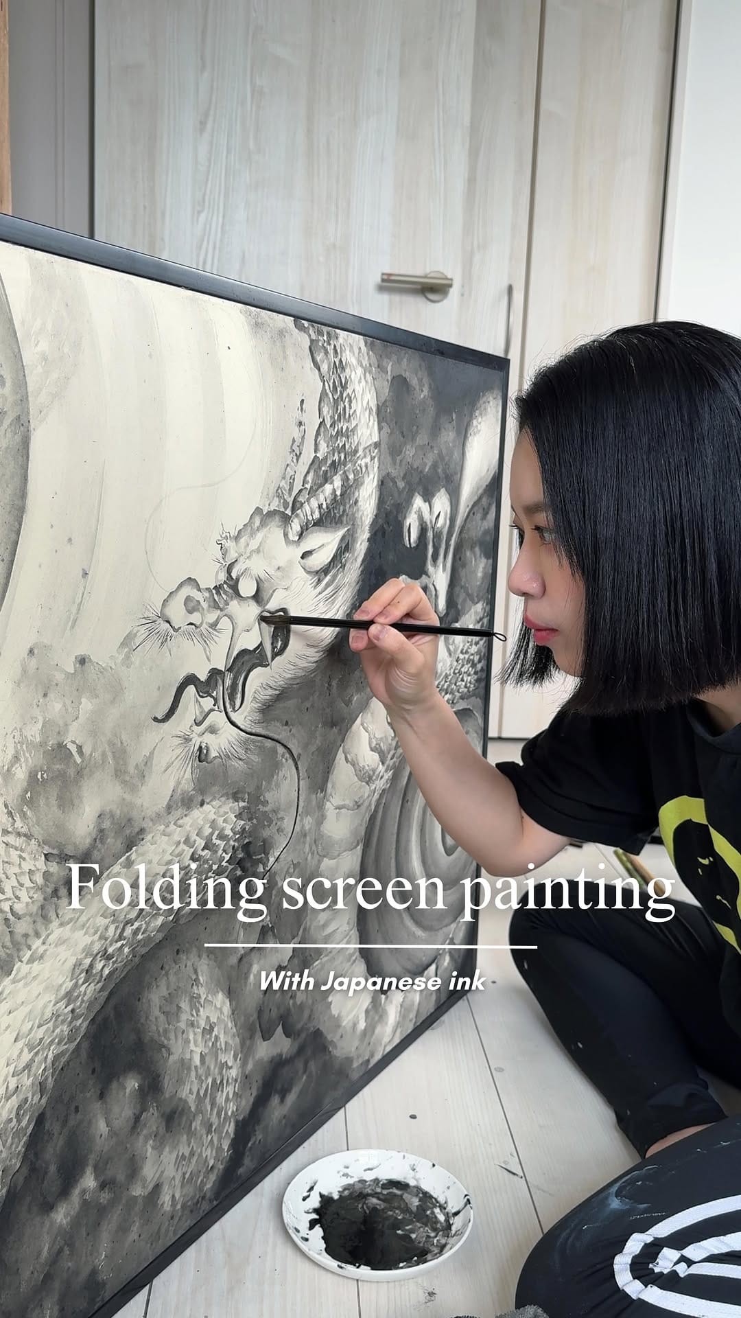 Post 8 by 墨絵師yoshimi  / Ink Wash Painting Artist on Instagram (video)