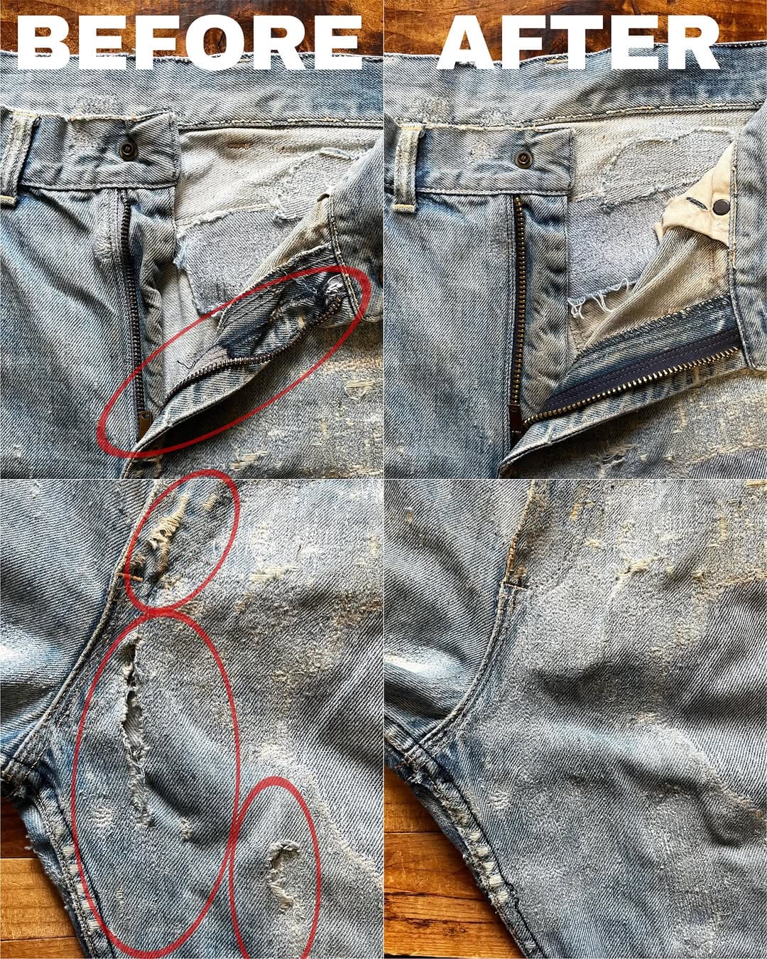 Post 4 by WABI_Jeans Custom & Repair on Instagram (carousel)